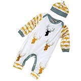 FEITONG Newborn Infant Baby Boy's Deer Bodysuit Romper Jumpsuit+ Hat (3-6 Months) by FEITONG