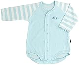 アンナニコラ ソフトパイル 長袖前開きロンパス サックス 80cm AI-90763 日本製