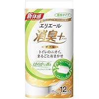 エリエール トイレットペーパー 消臭プラス(+) 25m×12ロール ダブル パルプ100% ほのかに香る ナチュラルクリアの香り 12R(ダブル)