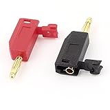 XDiscount バナナプラグ ブラス製ゴールドトーン スタッカブル型 テストケーブル 2個入り2mm