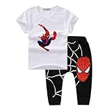 スパイダーマン子供の服夏の夏2017子供のコスチューム男の子の服ファッション幼児男の子の服セットオーガニックコットンT601