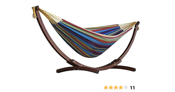 Vivere 全米が愛したハンモック レギュラーサイズ 木製スタンド トロピカル 自立式 室内 室外利用可能 ビブレ Vivere スポーツ アウトドア Amazon