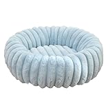 DICOCO 犬 ベッド 通年 丸型 直径40cm～90cm ふわふわ ペットベッド 洗え 滑り止め 犬猫兼用 犬 クッション 犬用ベッド 洗濯可能 オールシーズン ぐっすり眠るブルー 50cm