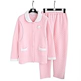 Royanney パジャマ レディース ルームウェア マタニティ 綿 オーガニック コットン100 長袖 冬 前開き 出産パジャマ 産後パジャマ 寝間着 上下セット うさぎ柄 あったか