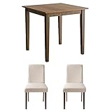 エア・リゾーム ダイニングテーブルセット 2人用 おしゃれ 北欧 ウッドダイニング WEST（ウエスト）75cm幅 3点セット テーブル：ブラウン×チェア：ベージュ