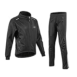 裏起毛 冬用 防風 防寒 サイクルジャージ サイクルジャケット 上下セット 長袖 自転車ウェア ゴルフウェア ウィンドブレーカー バイクウェア 登山 テニス ジョギング 反射素材付 メンズ