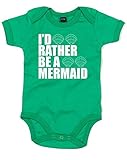 (マーメードになりたい。) I'd Rather Be A Mermaid, プリント　ベビースーツ - グリーン/白 12-18 ヶ月