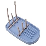 Honel 水切り スタンド コンパクト 哺乳瓶 立て スキット 乾燥ラック ホルダー（ブルー）