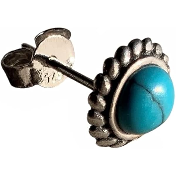 ナバホ族 ダブル ブラックオニキス 刻印 シルバー925 ピアス ヴィンテージ