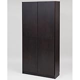 JKプラン 1cm単位で棚が調節出来る深型(奥行き32cm)扉付きオープンラック 幅86cm ダークブラウン bdc-107113-db