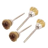 uxcell 研磨ブラシ　ステンレス鋼製シルバートーン　3mmシャンク径 12mmカップ径 4個入り