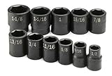 SK 4032 1/2-Inch Drive 6 Point Standard Fractional High Visibility Impact Socket Set 11 Piece [並行輸入品