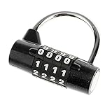 Fenteer コンビネーションロック　4桁 ダイヤル式　南京錠　全4色　 スーツケース　ボックス　ロッカー　耐久性 - ブラック, 55mm