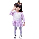 【爱莉セレクトショップ】子供服 春秋 キッズ ベビー 長袖 ルームウェア ロングパンツ 上下セット 女の子 綿 カジュアル 可愛い 動物柄 (パープル, 120)