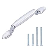 AmazonBasics Spoon Foot Cabinet Handle, 5.12" Length (3" Hole Center), Polished Chrome, 10 Pack