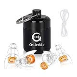 耳栓 ライブ 防音 Quietide 聴覚保護耳栓 独自開発 ２ペアフィルター付き 遮音値23dB イヤープラグ コンサート クラブ 花火大会 射撃 工事現場 飛行機 繰り返し使用可能 紐付き 携帯ケ