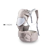 SONARIN人間工学に基づいた多機能Hipseatベビーキャリア、100％コットン、通気性、オールシーズンコモン、フリーサイズ、12つの持ち運び可能な姿勢、持ち運びが簡単で簡単なママ、安全で快適な、