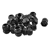 SODIAL(R) 20個　ブラックプラスチック防水コネクタ PG19 12-15mm直径　ケーブルグランド