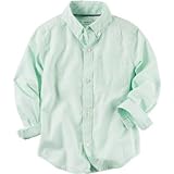 カーターズ Carter's/ ピンストライプボタンフロントシャツ グリーン トップス長袖シャツ 4歳【並行輸入】