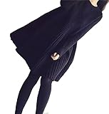 セレクティア(SELECTIA) リブ ニット ワンピース 裾広がり チュニック ワンピ フリー サイズ 黒 マタニティー (ブラック )