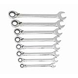 GearWrench 9543 8 Piece Reversible Combination Ratcheting Wrench Set Metric by Apex Tool Group
