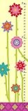 Green Leaf Art Colorful Flowers Growth Chart [並行輸入品]