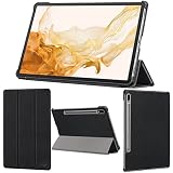 wisers Galaxy Tab S8+ plus 専用タブレットケース (ブラック) 12.4インチ 対応 (保護フィルム 付き/スリムタイプ) タブレットカバー 2023 新型