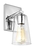 Feiss vs24301 Mercer Single Light 5 " Wideバスルーム壁取り付け用燭台ガラスシードwith Shad、 VS24301CH 1