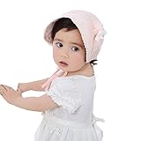 Miyinla　帽子　サンバイザー　ハット　日よけ 　ベビー 赤ちゃん 幼児 綿生地　吸汗速乾　遮光　アウトドア　お出かけ用　ひも付き　超可愛い (F, ピンク)