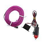 Perfk 全8色選べる　プラスチック　金属製　カーインテリアライト　ネオンコールドライト　ELライトストリップ　3M - パープル