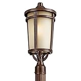 49074BSTFL Atwood 1LT CFL Exterior Post Lantern, Brown Stone Finish with Light Umber Seedy Glass [並行