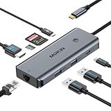 MOKiN USB-Cハブ 8-in-1 ドッキングステーション 【HDMI 4K@60Hz & 画面切替キー搭載】 100W PD急速充電 5Gbps高速データ転送 有線LANポート SD/microSDカードスロット USB-A3.0×2/ USB-C3.0 MacBook Pro/Air/PC/デル/HP/レノボ対応