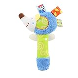 Fineserベビーハンドグリップロッドおもちゃ教育玩具ラトル動物BBスティックソフトハンドベル マルチカラー LIY80117001