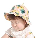 【Anjelly】ベビー キッズ 帽子 幼児用 つば付き パイナップル柄 かわいい ハット 日差し対策 日よけに (ピンク)