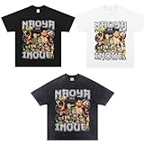 [Hushan] 応援Tシャツ 井上尚弥 プリント 日常服 綿100％ 夏服 トップス 薄型 半袖 メンズ/レディースシャツ 撮影用 ハロウィーン 誕生日 プレゼント ボクシングの世界戦 王者 スポーツグッズ (S,黒)