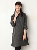 Angeliebe エンジェリーベ マタニティ ワンピース 授乳口 付 起毛 スライバー ボトル ネック 袖口 パフ ワンピ 産前 産後 妊婦服 授乳服 S ～ M チャコール