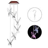 AGPTEK 風鈴ライト LEDライト 太陽エネルギー 自動充電 省エネ おしゃれ 幻の感じ 防水 色が自動変更 夜間自動点灯　庭園灯 家・玄関前廊下・喫茶店・パーティー・夜の庭園を飾り ６つクリスタ