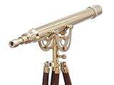 Hampton Nautical Floor Standing Brass Anchormaster Telescope, 50", Brass [並行輸入品]