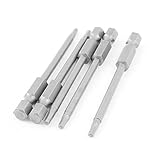 uxcell 六角ドライバービット 金属 シルバートーングレー 75mm長 6mm チップ径 5本入り