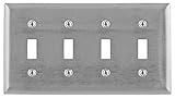 Bryant Electric SS4L 4-Gang 4-Toggle, Standard Size 430 Stainless Steel Wallplate [並行輸入品]