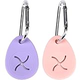 犬のゴミ袋 うんち袋ホルダー、すべてのひもとうんちバッグに最適、牽引ロープアクセサリー、散歩 バッグ カラビナクリップ付き 持ち運びが容易 犬の散歩グッズ 犬の散歩アクセサリー用 (2個セット、ピンク&紫)