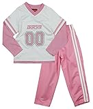 NHL Anaheim Ducks Little Girls 2ピースSueded Jersey And Pants Set ,ホワイト/ピンク