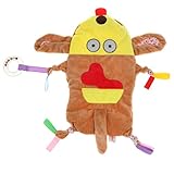 IPOTCH ベビータオル　タグ タオル　赤ちゃん　お遊びタオル　セキュリティタオル 　全４種　 - カーキ