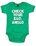 (あなたのエゴを調べますアミーゴ。) Check Your Ego Amigo, プリント　ベビースーツ - グリーン/白 12-18 ヶ月