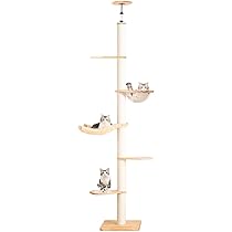 キャットタワー❣️木登りタワー 宇宙船 ハンモック付 突っ張り 猫タワー スリム Amazon | 【なになにLife】 キャットタワー 突っ張り スリム