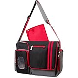 Fisher-Price Messenger Diaper Bag, Gray/Black/Red by Fisher-Price