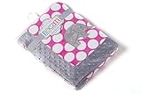Bacati - Elephants Pink/grey Blanket1