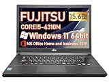 【整備済み品】富士通 A574 15.6型 第4世代CPU Core i5-4310M /Windows11/MS Office2019搭載/初期設定不要/外付けUSB WIFI/HDMI/USB3.0 (Core i5-4th, メモリ16GBSSD256GB)