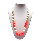 Lil' Jumbl Baby Teething Necklace | Organic Food Grade Silicone | BPA-Free (Red) [並行輸入品]