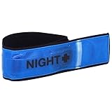 マイスト LED反射 アーム バンド 5511 ブルー マジックテープ&ゴムで装着 LED点灯 超蛍光 超反射 NIGHT+ LED